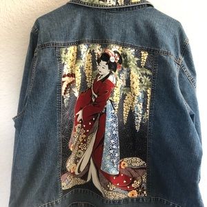 Vintage 1960's Denim Jacket Hand Stitched